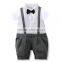 wholesale baby clothes 2016 western kids wear suspender set summer boys infant short cotton baby1 set newborn clothes