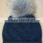 Winter beanie cashmere pom pom caps women knitted hat and scarf set
