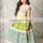 high quality summer tutu sweet baby applique lace ruffle dress for girls
