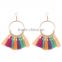 XP-TE-2170 Handmade Tassel Seed Bead Lady Fashion Colorful Earring