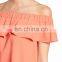 Off the Shoulder Crepe Dress Shift Style Ladies Dress Woman