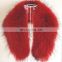 Red color big genuine raccoon fur shawl collar neck warmer for winter
