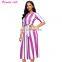 Wholesale 2017 New Short Sleeve Vintage Fashion Lady Dress with Belt