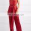 Fashion Women Spaghetti Strap Red Satin Jumpsuit Pants Romper Outfit