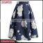 Factory Price Fashion Any Design High Waist Women Skirts Pleated Navy Flower Printed Midi Skirt