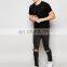 Men plain black cotton longline t-shirts cheap