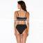 soft nylon fabric bikini high waisted swimwear for sexy mature women