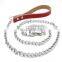 Custom Metal Chain Dog Collar Pet Collar With Leather Handle