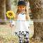 Girls White & Black Daisy Print Long Sleeve Side Slit Cuffed Tunic  Matching Leggings Set Kids  Clothing Girls Fall Bou