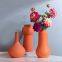 Elegant Simple Style Hand Made Large Orange Ceramic Flower Vase For Coffee Shop Decor