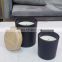 Custom Matte black empty glass candle jars with wooden tins metal lids glass holders containers vessels for candles