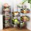 Rotating Multi Layer Kitchen Shelf Square Layered Standing Shelf Unit Kitchen Storage Rotating Vegetable Rack