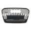 RS5 front bumper grille for Audi A5 S5 B85 carbon fiber Chrome black high quality center honeycomb mesh grill  2012-2016