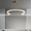 Modern Nordic Ceiling Pendant Lamp Copper and Acrylic Ball Chandeliers Light Indoor Bedroom Hanging Light