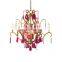 Classic Chandelier 6 Lights Handworked Made in Italy With Silver Finishing Porcelain Luxury High Quality