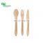 Yada 7.5 Inch 185mm Disposable Wooden Spoon Fork 193mm Knife Biodegradable Disposable Wooden Cutlery