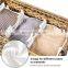 Dirty clothes on wheels portable bathroom children's hand-woven plastic rattan 3 compartment laundry fabric basket