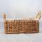 Hand Weave Rectangular Wicker Basket, Water Hyacinth Storage Basket