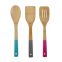Bamboo utensil set with colorful handle Wholesale colorful bamboo cooking spatula set