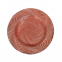 Round Shaped Glass Under Charger Plate With Rose Gold Colored Decoration