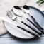High Quality Wood Grain ABS Plastic Handle Sterling Silverware Reusable Cutlery Set