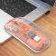Dual Bt5.1 2.4g Adjustable Magnetic Mouse 3 Modes Half Transparent Unique Mute Wireless Rechargeable Mouse