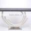 2016 Foshan Factory Supply Natural Black Marble Stainless Steel Console Table Set