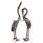 43 Inch Sculptured Cranes in Bronze Finish