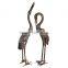 Antique Bronze Finish Cast Aluminum Cranes