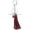 Korea velvet mobile tassel keychain with heart pendant