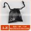 custom brand leather drawstring bags black pull string pouch for jewelry