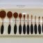 Factory directly super soft black rose gold oval makeup brush 10pcs with rose gold package
