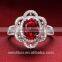 wholesale alibaba 925 silver diamond rings with red gemstone engagement rings