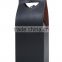 Hot sale concise black genuine leather business gift box with handgrip