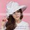 New White Woman Church Kentucky Derby Wedding Party Sinamay Dress Hat