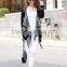 Fringed hem decoration knitting geometric designs cardigan knitted sweater                        
                                                Quality Choice
