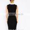 Ladies Fashion Contrast Collar Pictures Office Dress for Ladies China Supplier