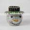 glass mosaic snowman lantern and candle holder