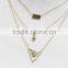 Multi Layered Gold Triangle Diamond Necklace 3 Strand Necklace Chain Pendant Necklace Layered Necklace Fashion Style Wholesale