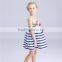 2016 new fashion striped halter pretty princess dresses for baby girls