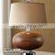 wholesale modern style wood tripod table lamp with barrel fabric lamp shade for hotel guest room decor