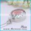 silver color plating Glass Dried Flower Necklace
