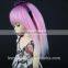 Hot Sales Straight Pink to White Ombre 1/6 Bjd Doll Wigs
