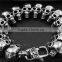 Novelty gift gothic punk skull head chain link bracelet