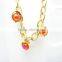 Stainless steel gold attractive girl's crystal charm bead bracelet