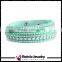 Fashion Slake Double Wrap Leather Bracelet with Biling Full Crystal
