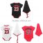 Summer Style Newborn/Infant/Toddler Short Sleeve Bodysuits+Hat Black/White/Red Baby Boy Jordan Para 0-24M Roupa