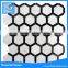 white and black 2" hexagon marble mosaic floor tile