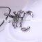 Black string with silver animal pendant jewelry The Scorpion King necklace