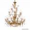 Elegant Floral Design Bronze Pendant Lamp With Crystal Drop, Antique Brass Chandelier Crystal Lamp